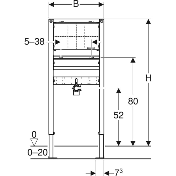 Geberit Duofix element za umivaonik 112–130 cm, ugradna armatura