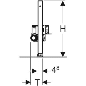 Geberit Duofix element za tuš 50 cm,  za visinu estriha od 65–90 mm