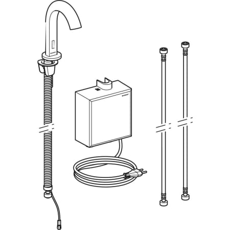 Geberit armatura za umivaonik Piave, mrežno napajanje, sa predzidnom funkcionalnom kutijom