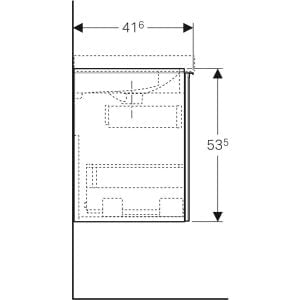 Geberit Acanto cabinet for washbasin, with one drawer, small projection