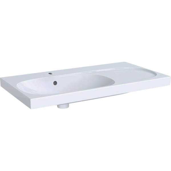 Geberit Acanto washbasin with right shelf surface, easy fastening