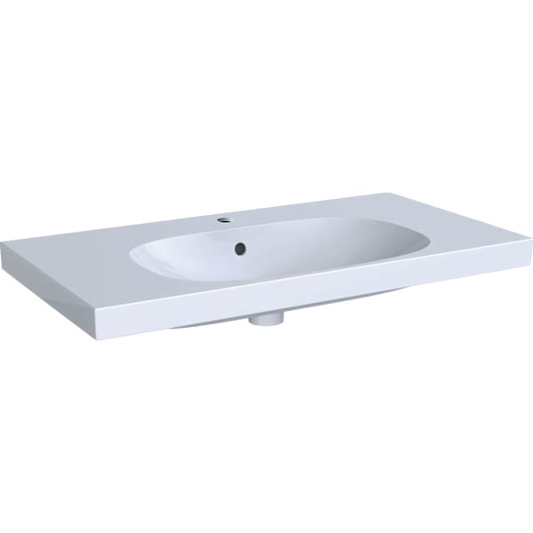 Geberit Acanto washbasin with shelf surface, easy fastening