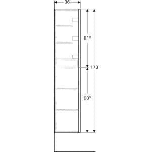 Geberit Acanto tall cabinet with two doors