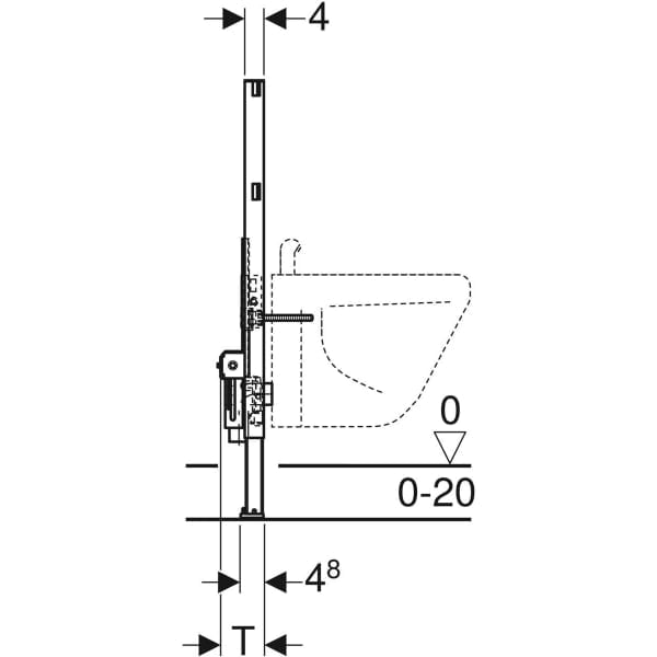 Geberit Duofix element za bide 82 cm, univerzalni