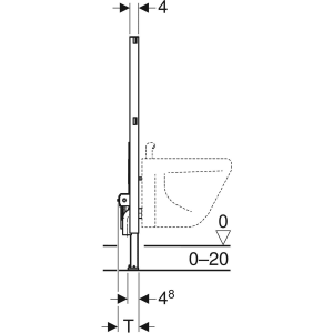 Geberit Duofix element za bide 98 cm, univerzalni