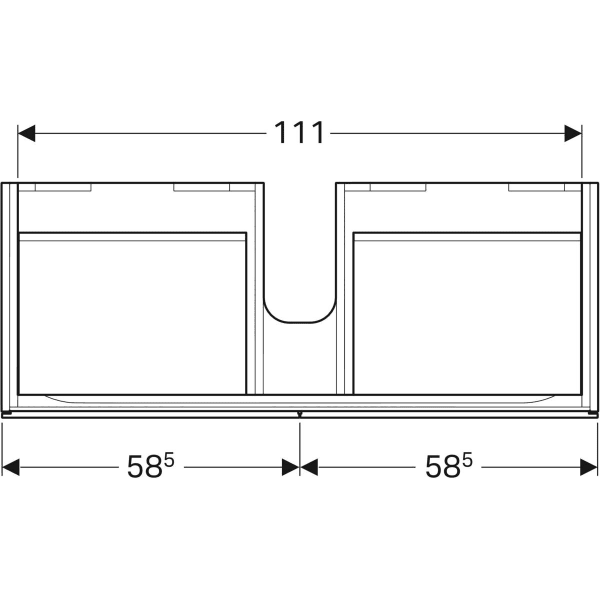 Geberit Xeno² ormarić za umivaonik širine od 120 cm, sa dve fioke